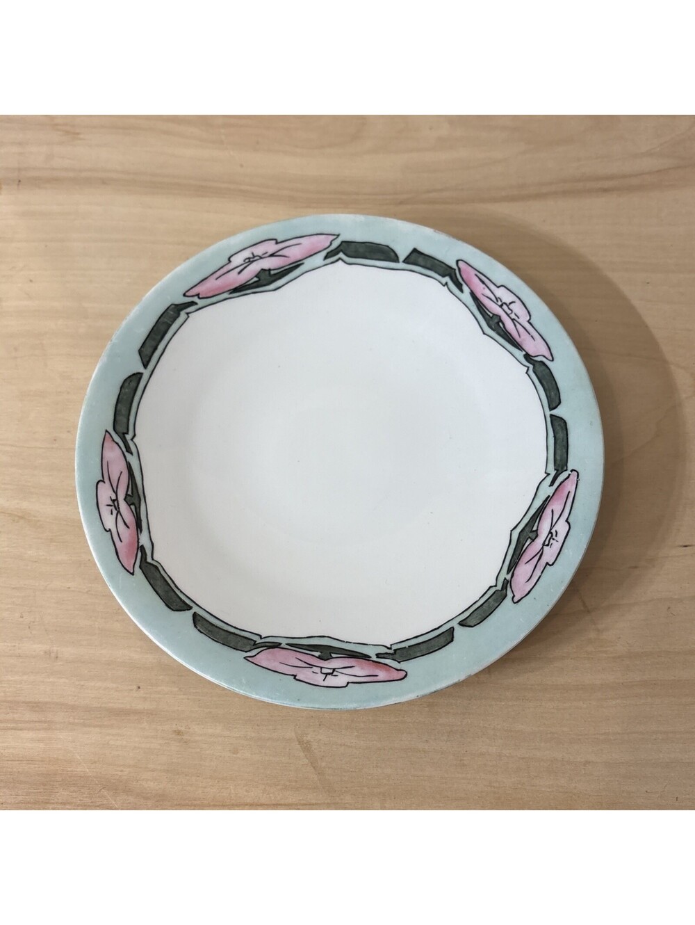 Rare Antique 1910 Jean Pouyat Limoges Plate Pink Water Lily Signed JPL Pristine